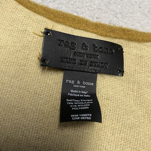 Rag & Bone Poncho OS Brown Colorblock Wool Fringe Highlands Icon Cape Wrap Italy - Picture 2 of 6